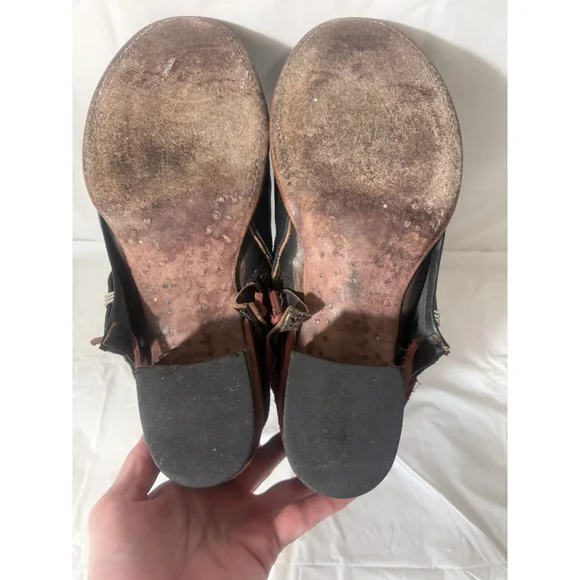 Freebird by Steven Crue boot black Leather Ankle Strap Zip Distress Size 11 - Picture 4 of 16